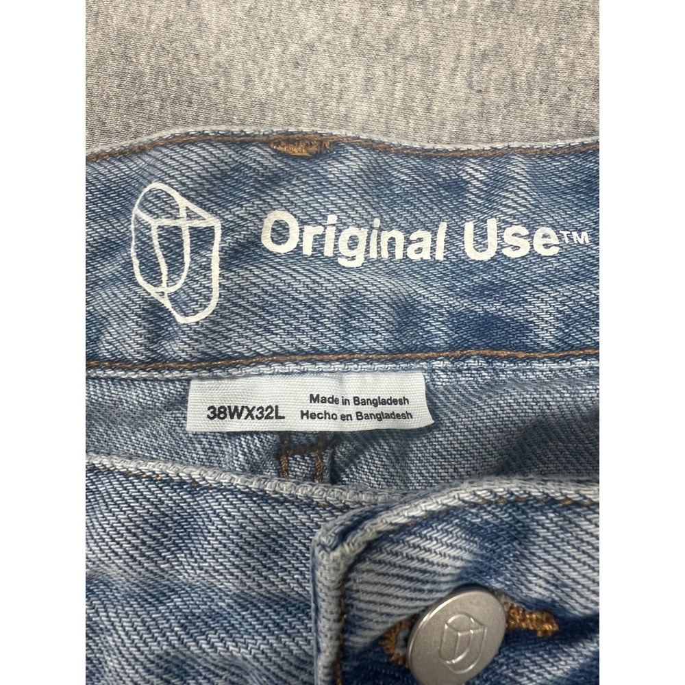 Original Use Baggy Jeans Mens 38X32 Light Blue NWT Wide Leg Relaxed Streetwear - Picture 2 of 6
